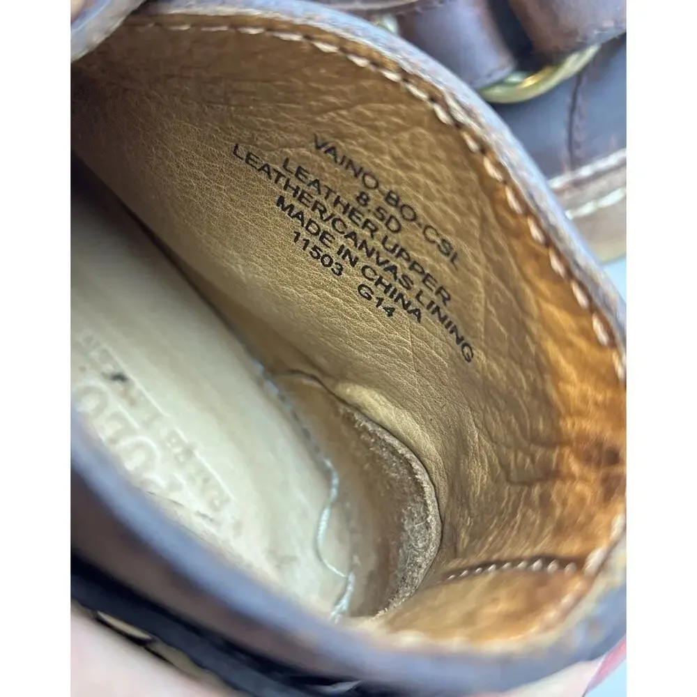 POLO Ralph Lauren Men's LEATHER RING BOOTS MOCCASINS Shoes Brown sz 8.5 D